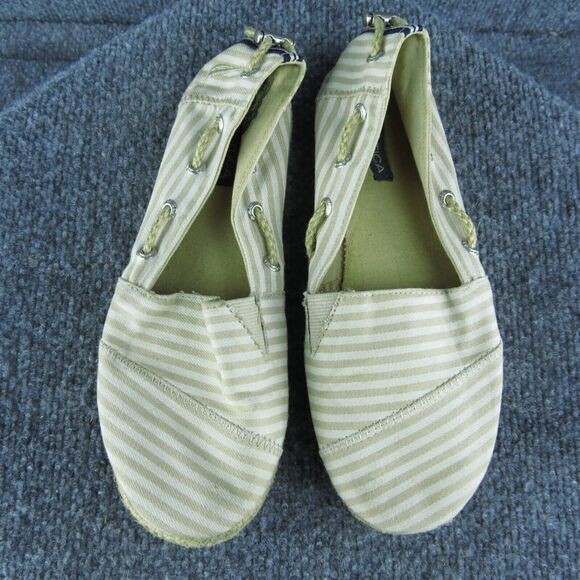 Nautica Rudder 2 Women Flat Shoes Size 6 Medium‎ Beige Fabric Drawstring - Picture 3 of 10